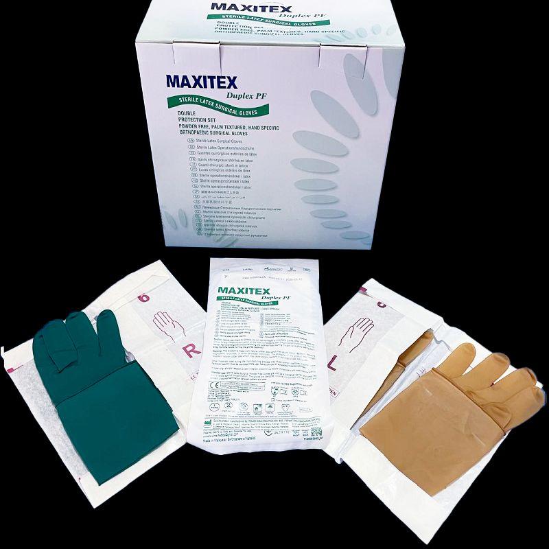 Maxitex Duplex PF,Стер. Лат. хір. рук. неопуд. комлект подвійного захисту р.6.5